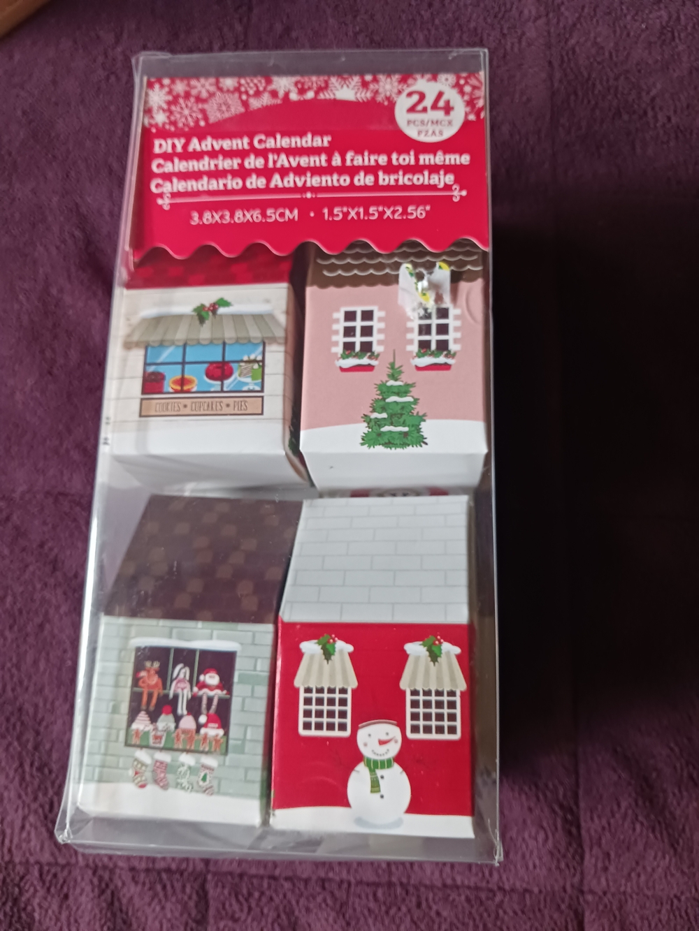 DIY Advent Calendar Mini Holiday Houses - Red, White, Green